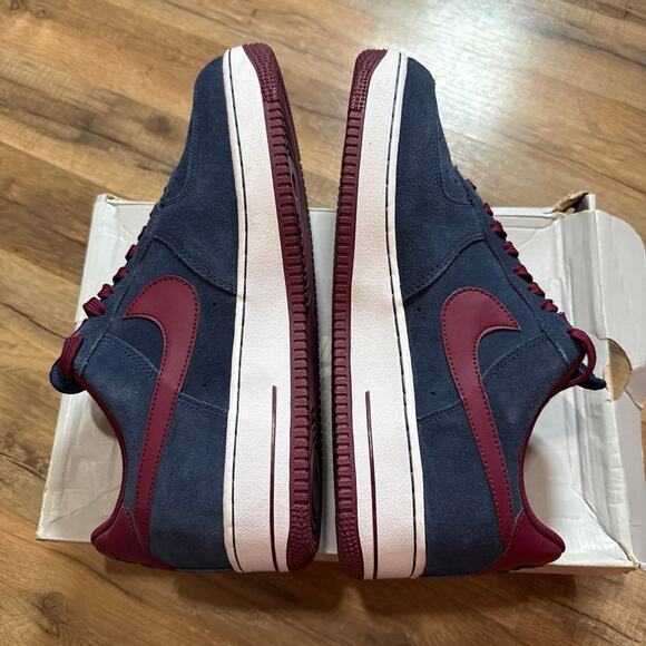 2014 Nike Air Force Low 1 Suede Midnight Navy Deep Garnet main image 4